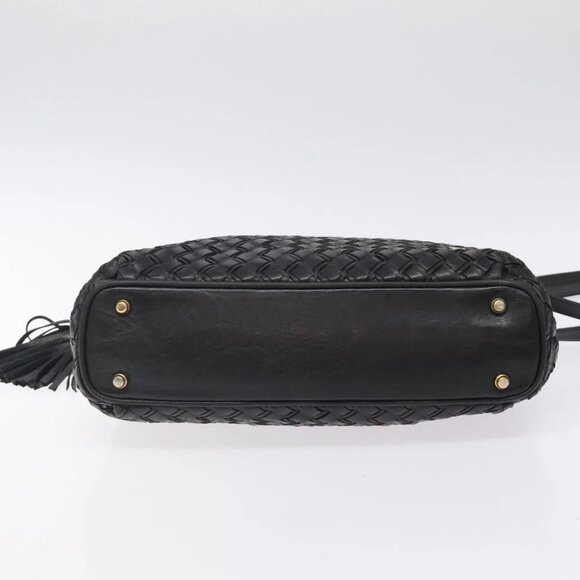 BALLY Quilted Shoulder Bag Leather Black Gold Auth BA1832 - Picture 10 of 15